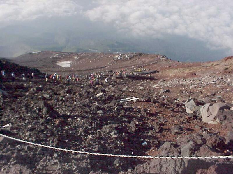 Masses of people Trail down