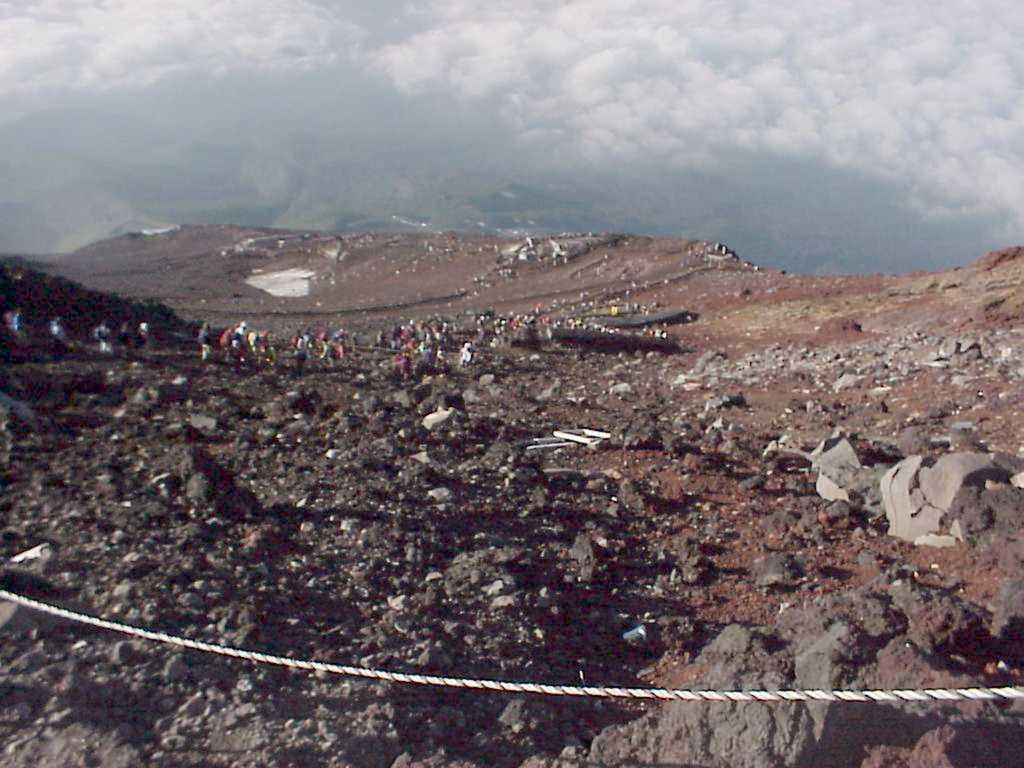 Masses of people Trail down