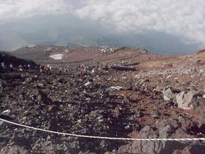 Masses of people Trail down